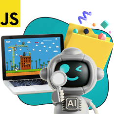 Язык программирования JavaScript + AI. Проектное обучение + геймификация + AI-помощники - КИБЕРшкола программирования для детей, компьютерные курсы для школьников, начинающих и подростков - KIBERone г. Минино