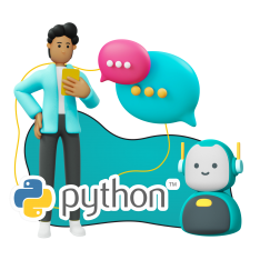 Умный чат-бот на Python - КИБЕРшкола программирования для детей, компьютерные курсы для школьников, начинающих и подростков - KIBERone г. Минино